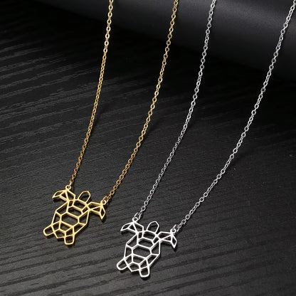 Stainless Steel Necklaces Cute Tortoise Animal Pendant Choker Chain Fashion Necklace for Women Jewelry Party Girls Friends Gifts