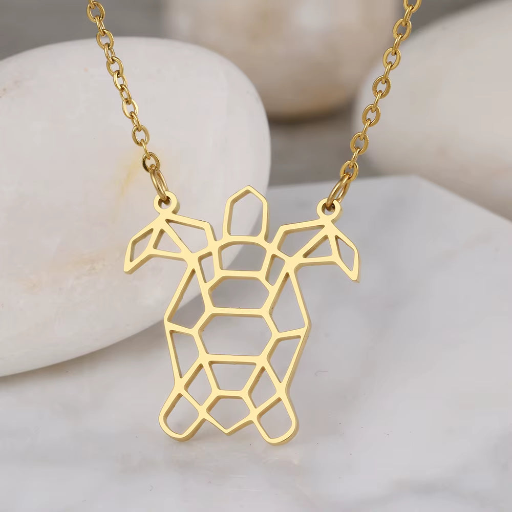 Stainless Steel Necklaces Cute Tortoise Animal Pendant Choker Chain Fashion Necklace for Women Jewelry Party Girls Friends Gifts