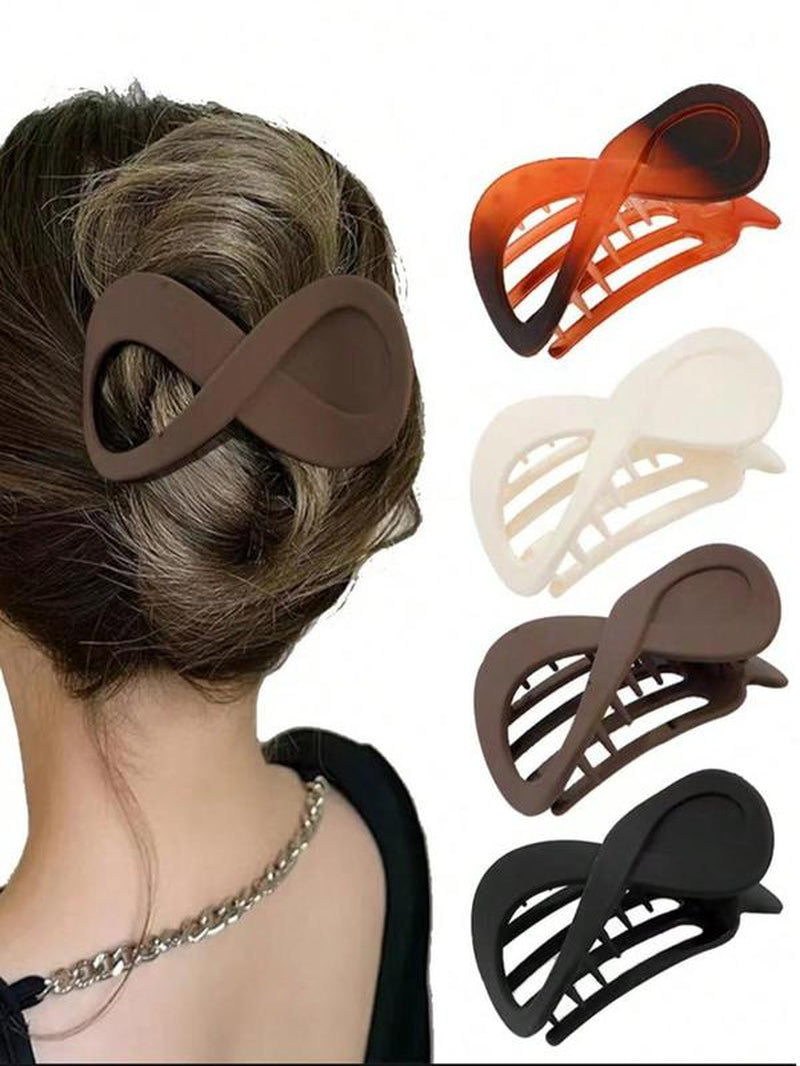 Simple Minimalist Matte Ponytail Hair Clip, Casual Versatile Hair Accessories for Women Hairstyle Ideas, All-Match Basic Banana Clip for Daily Wear, Fall Outfits, Earthtone Fall Freshness