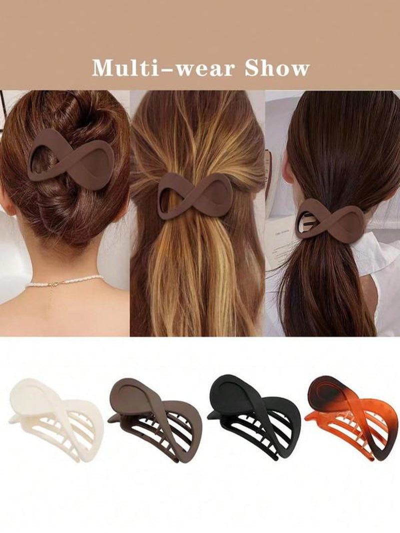 Simple Minimalist Matte Ponytail Hair Clip, Casual Versatile Hair Accessories for Women Hairstyle Ideas, All-Match Basic Banana Clip for Daily Wear, Fall Outfits, Earthtone Fall Freshness