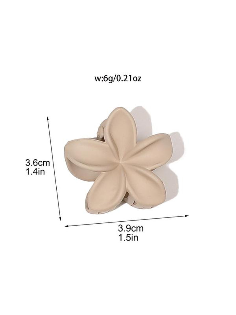 Fashionable Flower Shaped Design Hair Claws, Flower Themed Matte Plain Hair Claws, Trendy Hair Accessories for Women for Daily Used