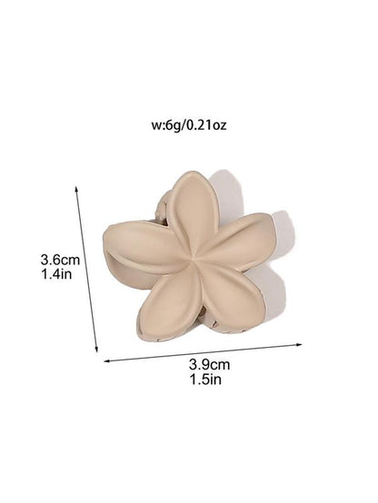 Fashionable Flower Shaped Design Hair Claws, Flower Themed Matte Plain Hair Claws, Trendy Hair Accessories for Women for Daily Used